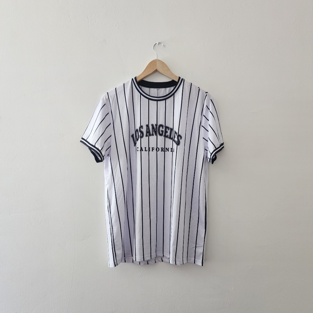 Striped Black and White "Los Angeles" T-shirt